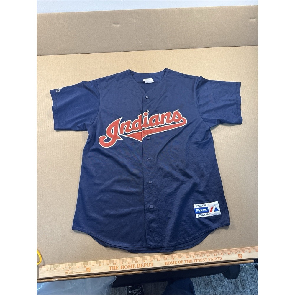 Cleveland Indians Jim Thome Majestic Jersey Baseball USA Large MLB